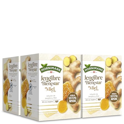 Hornimans Infusión Jengibre Bienestar con Miel | 60 bolsitas | Sin Teína