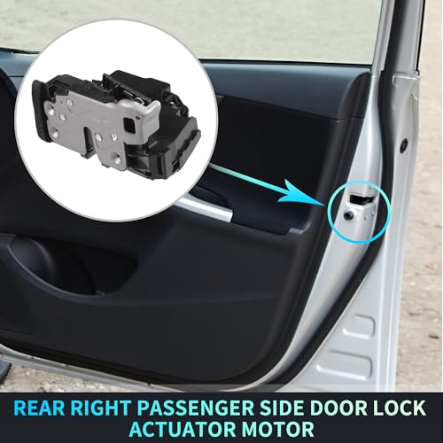 Image of X AUTOHAUX Replacement Rear Right Passenger Side Power Door Lock Actuator Motor for Buick LaCrosse for Chevrolet Malibu 16-22 Door Latch Actuator Assembly No.13533631 /13507141 Black