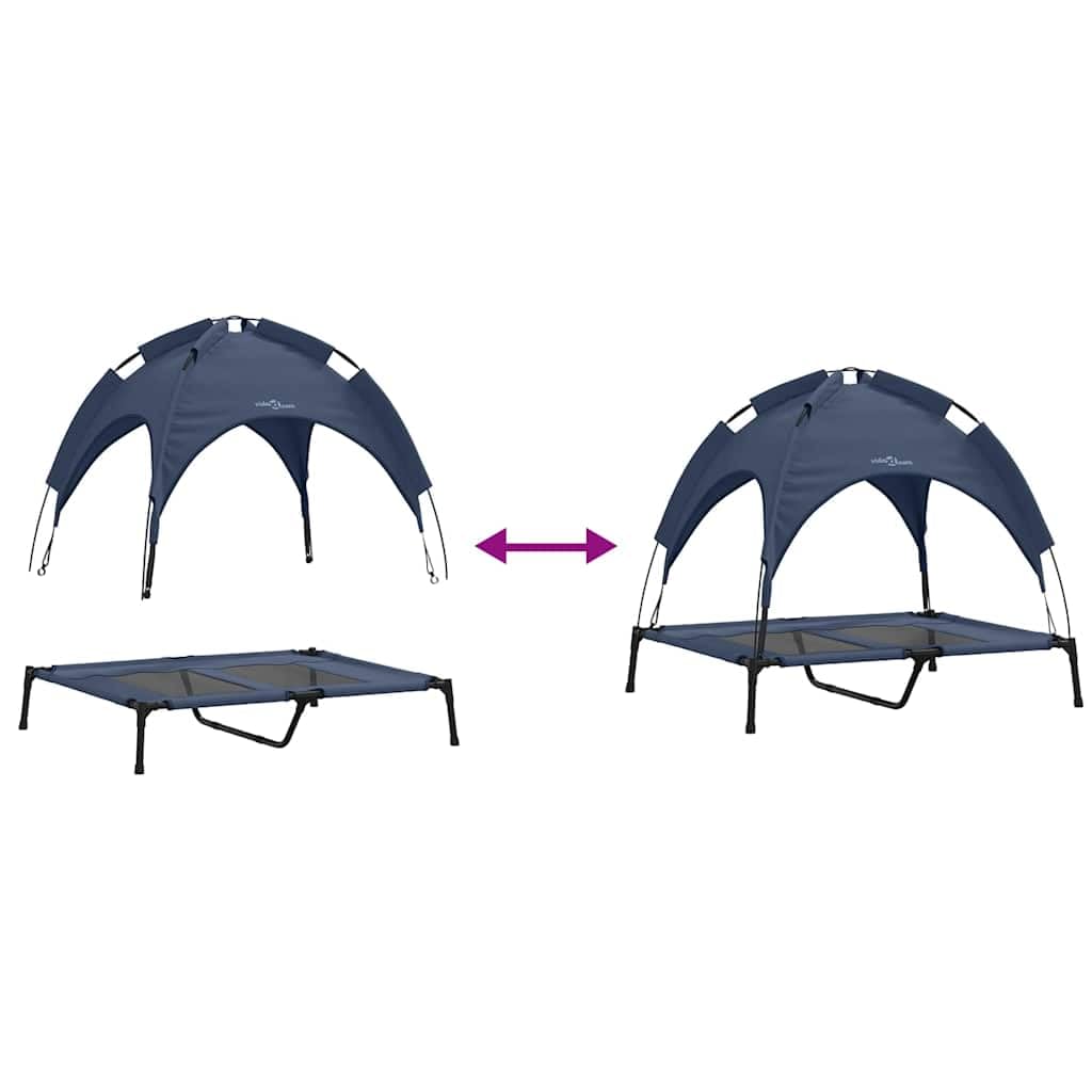 Cama para perros elevada, 92 x 77 x 82,5 cm, de acero, extraíble, para perros grandes, medianos y pequeños, salón, jardín, terraza