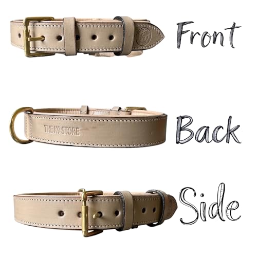 Image of High Graded Premium Leather Dog Collar- Dog Collar for Large Dogs, Dog Collar for Med, Dog Collar Belt (Grey, Size Neck - Medium (14.5-18.5 Inch))