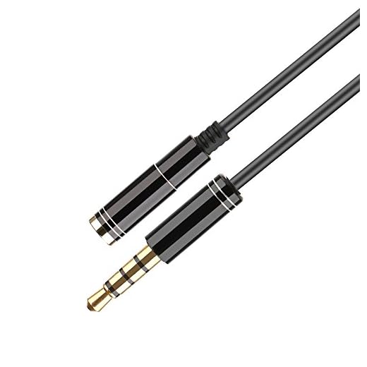 ARCHEER 3.5mm 4 Poles Headphone Extension Cable (5ft/1.5m), 3.5mm Male to Female Stereo Jack Audio Cable Headset Extension Cord Slim Aux Cable for Earphone/Microphone/Speakers/Phones/iPad/Tablets/PCs