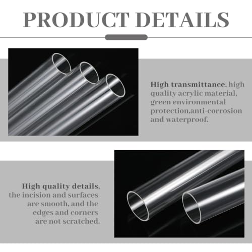 Image of Taiyin 24 Pcs Acrylic Tube Rigid Pipe Wall Thickness Round Cylinder Clear Pipe Plastic Hard DIY Acrylic Tube for Advertising Lighting (1 Inch)