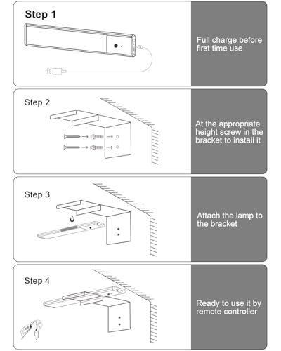 long-stars 12" Picture Light for Wall, Motion Sensor LED Art Light, Gold - image 8