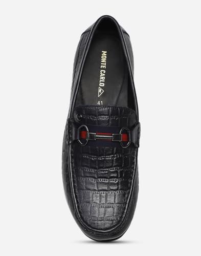 Image of Monte Carlo Mens Solid Slip on Genuine Leather Loafers (201820FW)