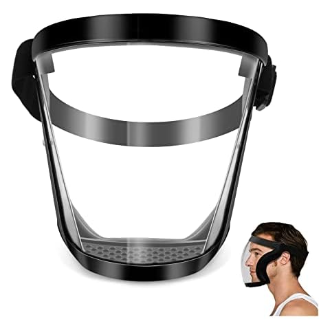 Blingbin Face Shield, Dust Mask Anti-fog Protective Full Face Shield, Adjustable Breathable Face Shield, Portable Universal Clear Face Mask for Weed Whacking Grinding Cutting for Men Women Adult Cover
