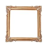 Toyvian Dekorativer Retro Bilderrahmen aus Harz Klein Goldfarben Vintage Fotorahmen Requisite für Wohndekor und Fotografie