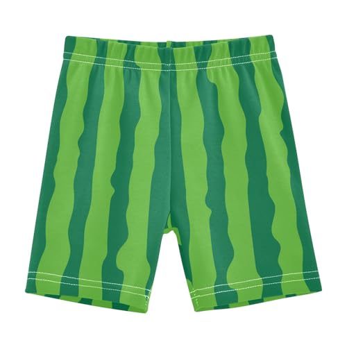 JHKKU Girls Green Watermelon Stripe Shorts Cotton Cartwheel Bike Kids Biker Under Dress Dance Short Girl Clothes 6T