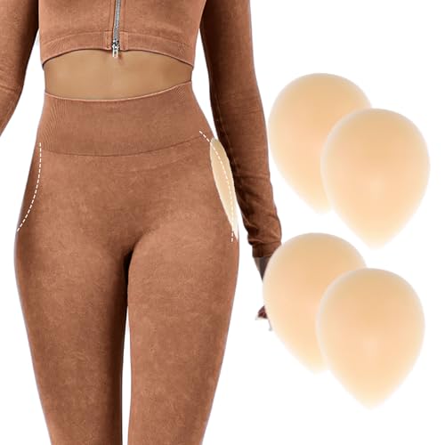 Majurphy 2 Pairs Silicone Hip Pads Adhesive for Women - Reusable Butt Lift Enhancer Pads Sticky Buttocks Enhancer Nude