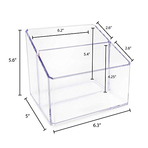 Isaac Jacobs Clear Acrylic 2-Section Organizer, Remote Holder