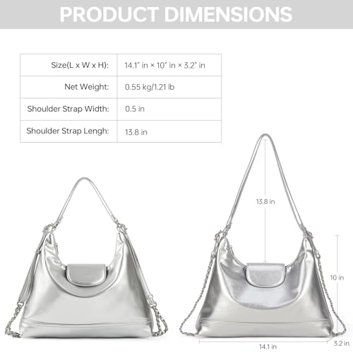 Bolso hobo para mujer convertible en mochila con cierre magnético y cremallera, correa ajustable para universidad y trabajo miniatura 3