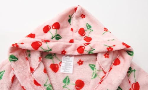 Image of Kids Hooded Bathrobe Girls Soft Plush Hooded Flannel Pajamas Sleepwear Boys Spa Robe