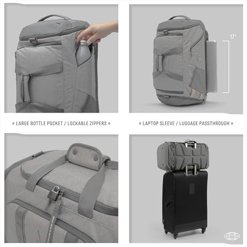 MONARC 40L Duffel Backpack, Recycled Materials, Carry-on with Shoe Compartment, 17” Laptop Sleeve, Water Resistant, Lockable Zippers, Gym Bag4