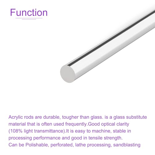 Image of DMiotech 4 Pack 1 /4 Inch x 10inch Round Rod Solid PMMA Bar for DIY Crafts Clear