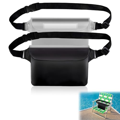 Bolsa impermeable de 2 piezas con correa ajustable, protege el dinero en efectivo del agua, fotografía adecuada para deportes acuáticos, playa, natación, barco, conducción, etc, negro y blanco, NO