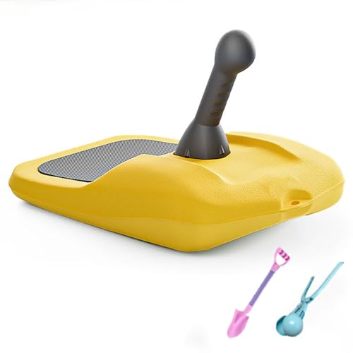 Trineo de esquí portátil para niños y adultos con asa, cojín de 12 cm de grosor, capacidad de carga de 100 kg, ligero de 1,4 kg, fácil de almacenar, ideal para diversión en invierno al aire libre