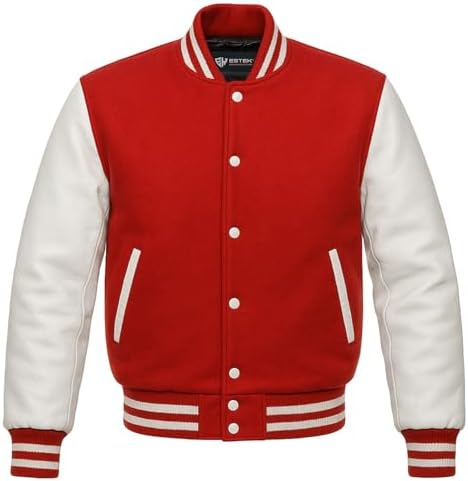 Original Varsity Letterman Bomber Jacket - Wool Blend Body & Genu...