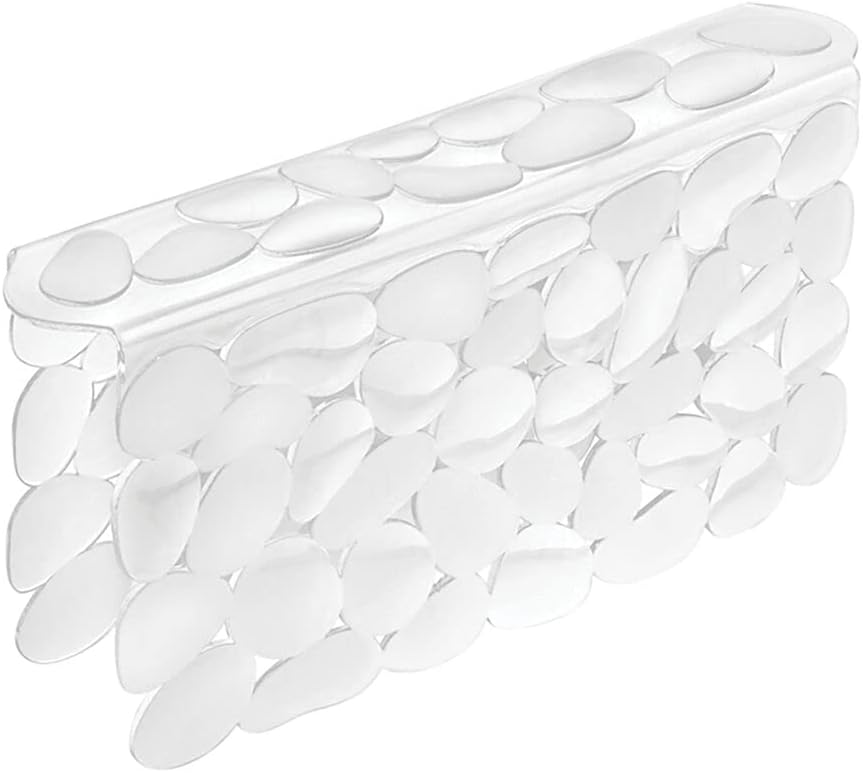 mDesign Adjustable Dish Drying Mat/Grid - Soft Plastic Sink Protector, Cushions Sinks & Dishes - Quick Draining Pebble Design - Set of 3 - Clear