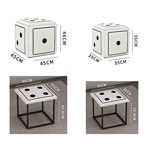 Tabourets empilables en cuir et banc ottoman cube de luxe pour salon - 3