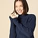 Amazon Essentials Women's Winter Long-Sleeve Sweater, Soft Touch Funnel Neck Cable Knit, Navy, Small