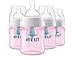 Philips Avent Anti-colic Baby Bottle with AirFree vent, Pink, SCF401/44, 4 Oz, 4 Count