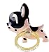 Owoda Cute Pet Phone Ring Stand 360 Degree Rotating Dog Cat Ring Grip Anti Drop Finger Holder for iPhone iPad and All Cellphone (Dog- Rose Black)