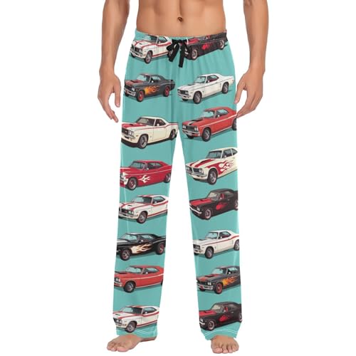 American Muscle Racing Car Pajama Pants Vintage Pixar Cars Lounge Sleepwear PJs Men's Pajama Bottoms Sleep Pants M