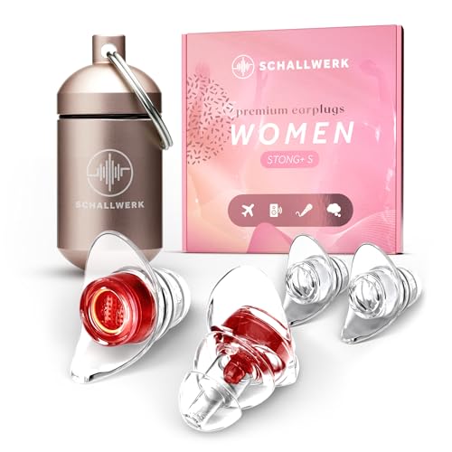 SCHALLWERK ® Women+ Gehörschutz Ohrstöpsel – dämpfen Lärm & erhalten Tonqualität – Gehörschutzstöpsel, Ohrstöpsel Konzert, Ohrenschutz, Earplugs SCHALLWERK ® Women+ Gehörschutz Ohrstöpsel – dämpfen Lärm & erhalten Tonqualität – Gehörschutzstöpsel, Ohrstöpsel Konzert, Ohrenschutz, Earplugs
