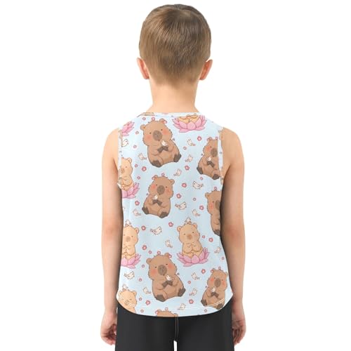 Boys' Tank Top Shirt Capybara Flowers Bird Pattern Sleeveless T-Shirts3