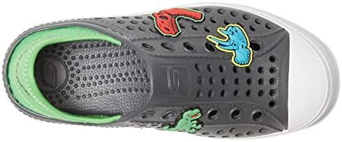 Skechers Kids Boy's Foamies Guzman Steps-Dino-Might Water Shoe Sneaker, Charcoal/Lime, 4 Big Kid | Image 1