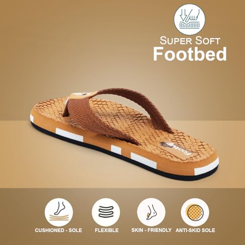 Image of Men's Orthopedic Comfort Flip Flops with Soft Fabric Straps | Cushioned Anti-Skid Footbed Slippers for Men | Lightweight Walking Flip Flops for Home, Outdoor, Indoor Use