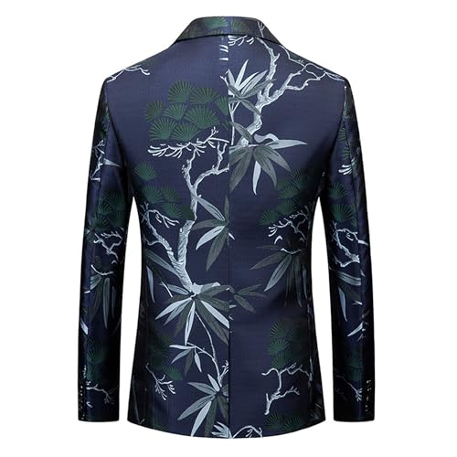 Mens Blazer One Button Dinner Tuxedo Jacket Casual Dress Party Flower Pattern Blazer for Men4
