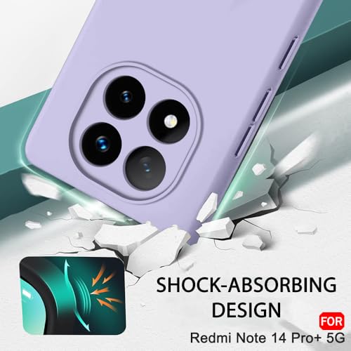 Image of TheGiftKart Liquid Silicone Back Cover Case for Mi Redmi Note 14 Pro Plus 5G | Soft Micro-Fibre Lining Inside | Camera & Screen Protection | Shockproof Cover for Redmi Note 14 Pro+ (Silicone, Purple)