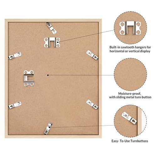 Image of LaVie Home 11x14 Picture Frame for Wall Display, 11x14 Oak Picture Frame with HD Plexiglas, 11 x 14 Poster Frame 1 Pack, Display Frame for Vertical or Horizontal, Classic Collection