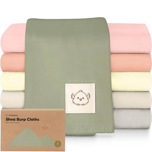Image of Organic Burp Cloths Baby Boy, Girl - 6-Pack Large 100% Cotton Burping Cloths for Babies, Spit Up Rags, Super Absorbent, Ultra Soft Newborn Rag, Gender Neutral, Machine Washable, Durable (Embrace)