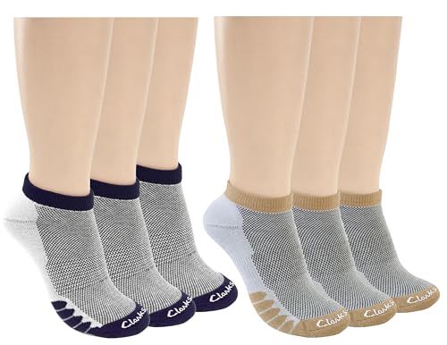 Chaussettes basses femme Clarks anti-frottement lot de 6 paires multicolores pointure 37-44