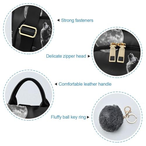 Image of ALAZA Wolf Animal Print Moon Backpack Purse for Women Anti Theft Fashion Back Pack Shoulder Bag