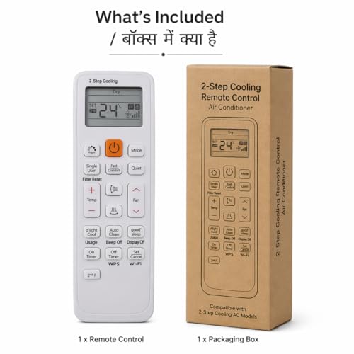 Image of Compatible Samsung AC Remote Control Replacement for Split & Window AC (1 Ton, 1.5 Ton, 2 Ton, Inverter Models) | Model 90A | Match with Old Remote, 2 Step Cooling