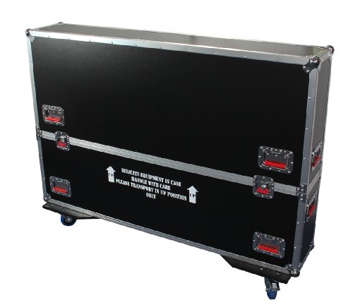 Gator Cases G-TOUR Series ATA Style Road Case with Adjustable Fit for 50  to 55  LCD, LED or Plasma Screens | Includes Heavy Duty 4  Casters, and Spring loaded Handles; (G-TOURLCDV2-5055)