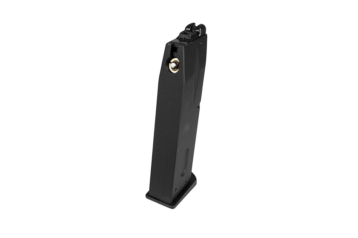 KJW Air Soft Airsoft Gameplay BB Airsoft Magazine M9 Series GBB Full Metal 25rd - Black Airsoft Use