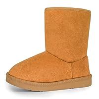 FANTURE Toddler Snow Boots for Girls Boys Winter Warm Fur Lined Kids Non Slip Outdoor Shoes (Toddler/Little Kid) U421ELTX03-Chestnut-23