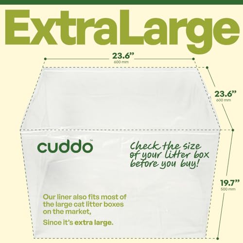 cuddo Forros de caixa de areia para gatos extragrandes 5 unidades, em forma de caixa 58,4 x 58,4 x 5