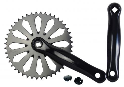 Classic Cycle Kettenradgarnitur Vierkant Crystal, schwarz 44 Z