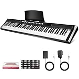 Asmuse Keyboard Piano 88 Key, Digital Piano Full Size Semi Weighted with 2 Speakers, Electric Piano Keyboard for Beginners, Music Keyboard with 128 Rhythms 128 Tones 80 Demo Songs