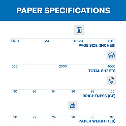 Hammermill Printer Paper, Premium Color 28 lb Copy Paper, 8.5 x 14-100 Bright, Made in the USA, 102475-8 Ream (4,000 Sheets) - image 2