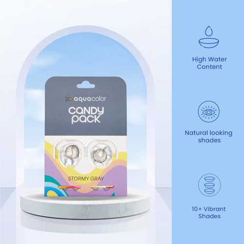 Image of Aquacolor Stormy Gray Candy Pack Zero Power Colored Lenses (2 Lens /Box)