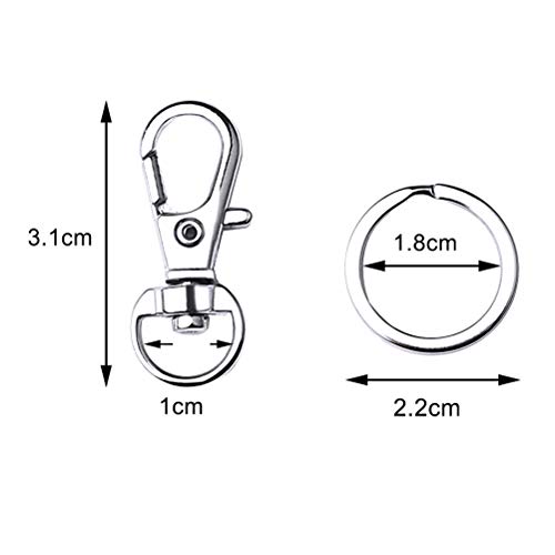 100 ganci per portachiavi, 50 moschettoni in