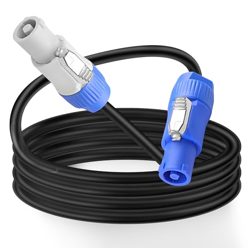 Câble PowerCon 16 AWG haut de gamme MEIRIYFA cordon alimentation 3 broches bleu gris