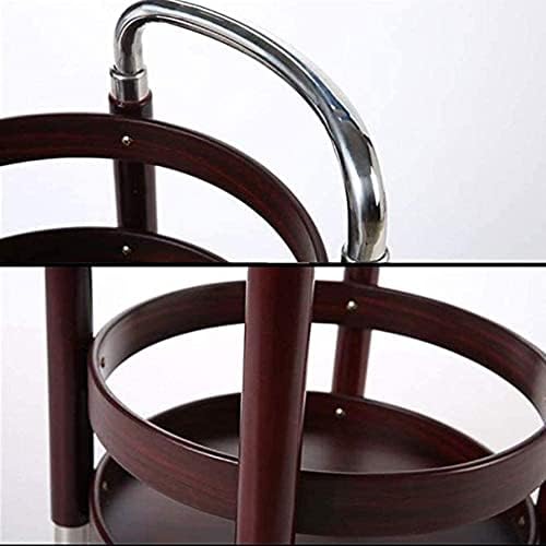 Carrito de bebidas de madera maciza con soporte para vino, carrito móvil de 2 niveles para bebidas y vino, perfecto para el hogar, cocina y hotel, estilo rústico