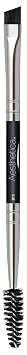 Aesthetica Pro Series Double Ended Eyebrow Brush & Spoolie - Angled Brow Brush for Precision Application & Blending of Eye Brow Powders, Waxes & Gels - Vegan & Cruelty Free