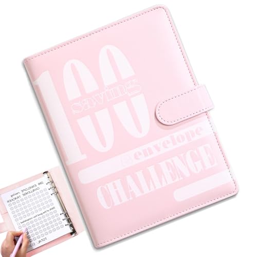 100 Pasta Desafio de Poupança,Livro Desafios de Poupança com Envelopes | Pasta de carteira para econ